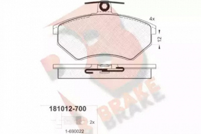 R BRAKE rb1012700 -  Комплект тормозных колодок, дисковый тормоз